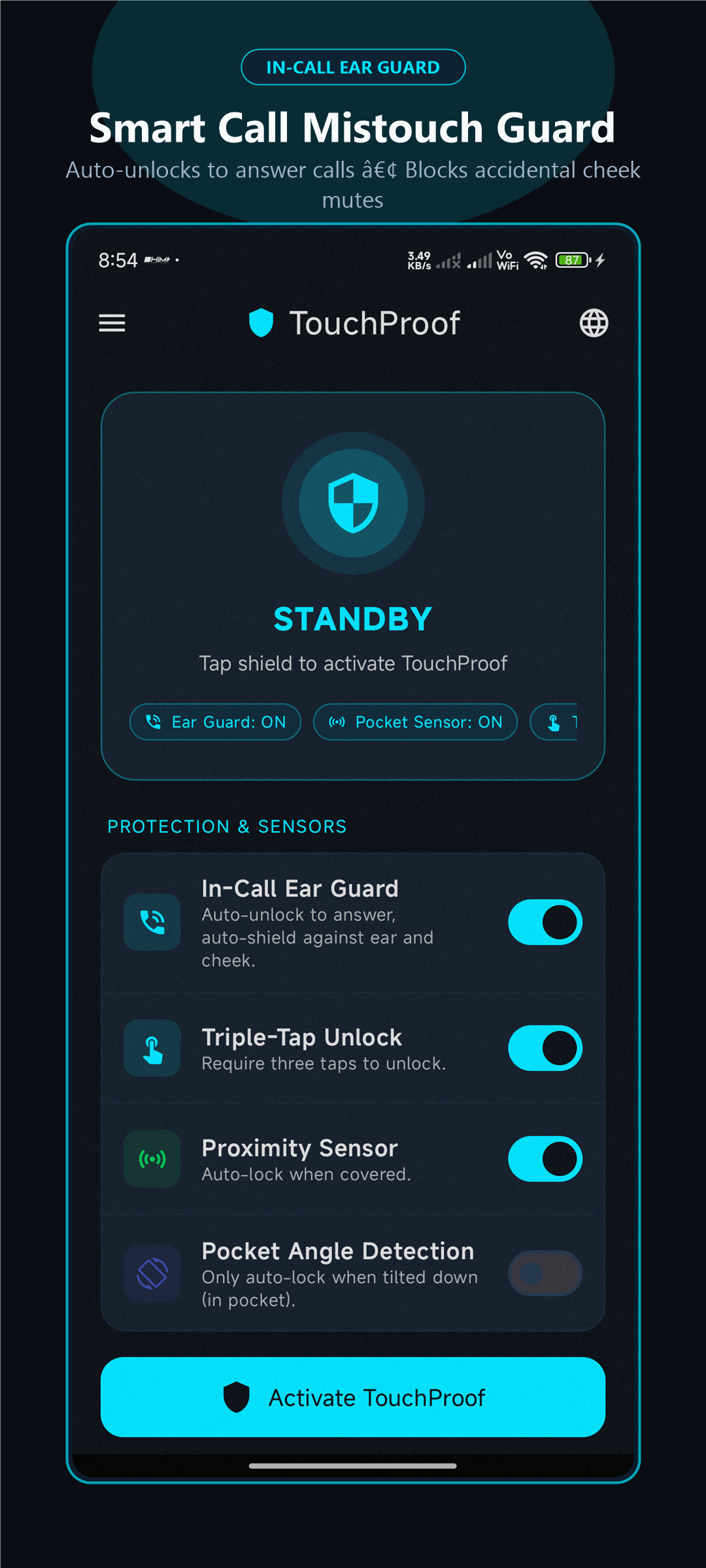Smart In-Call Ear Guard