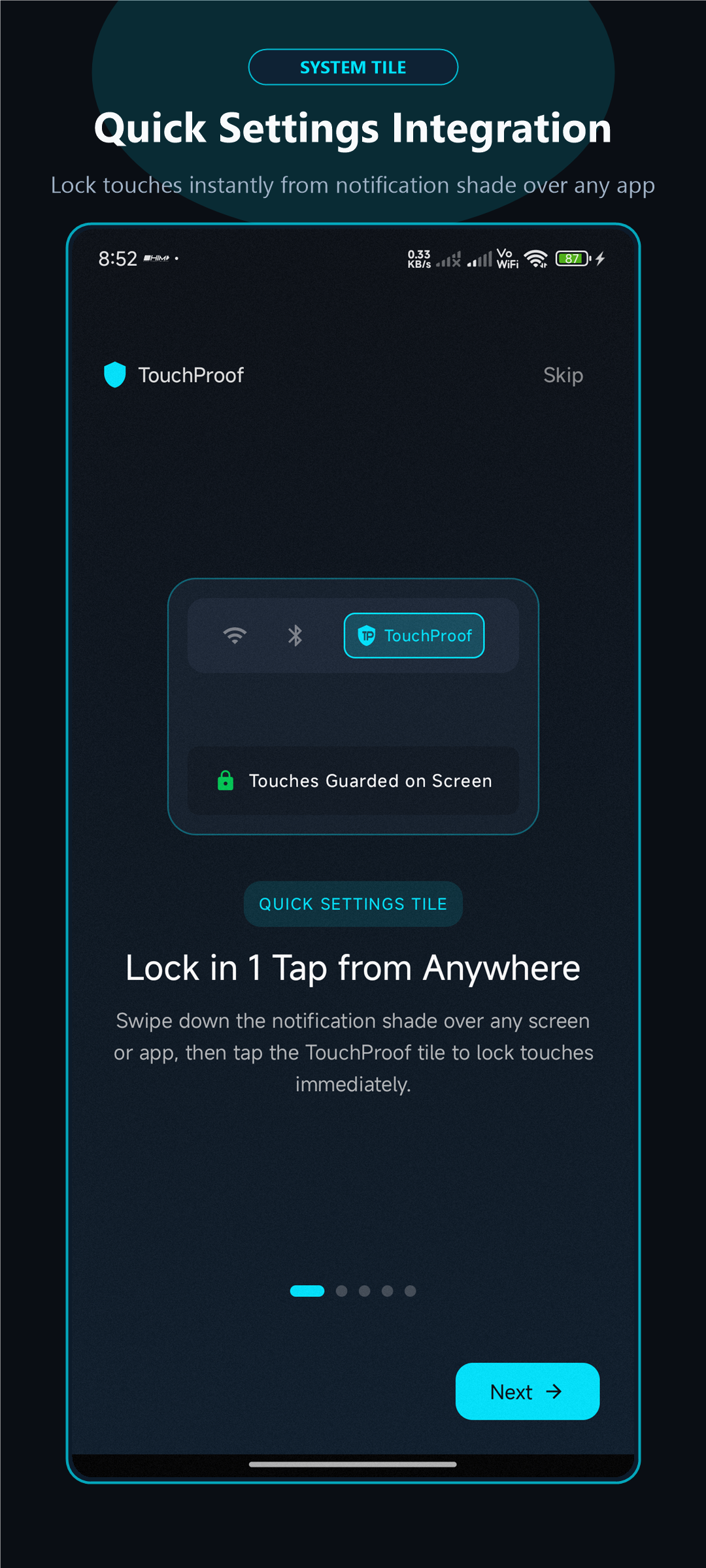 Quick Settings Integration